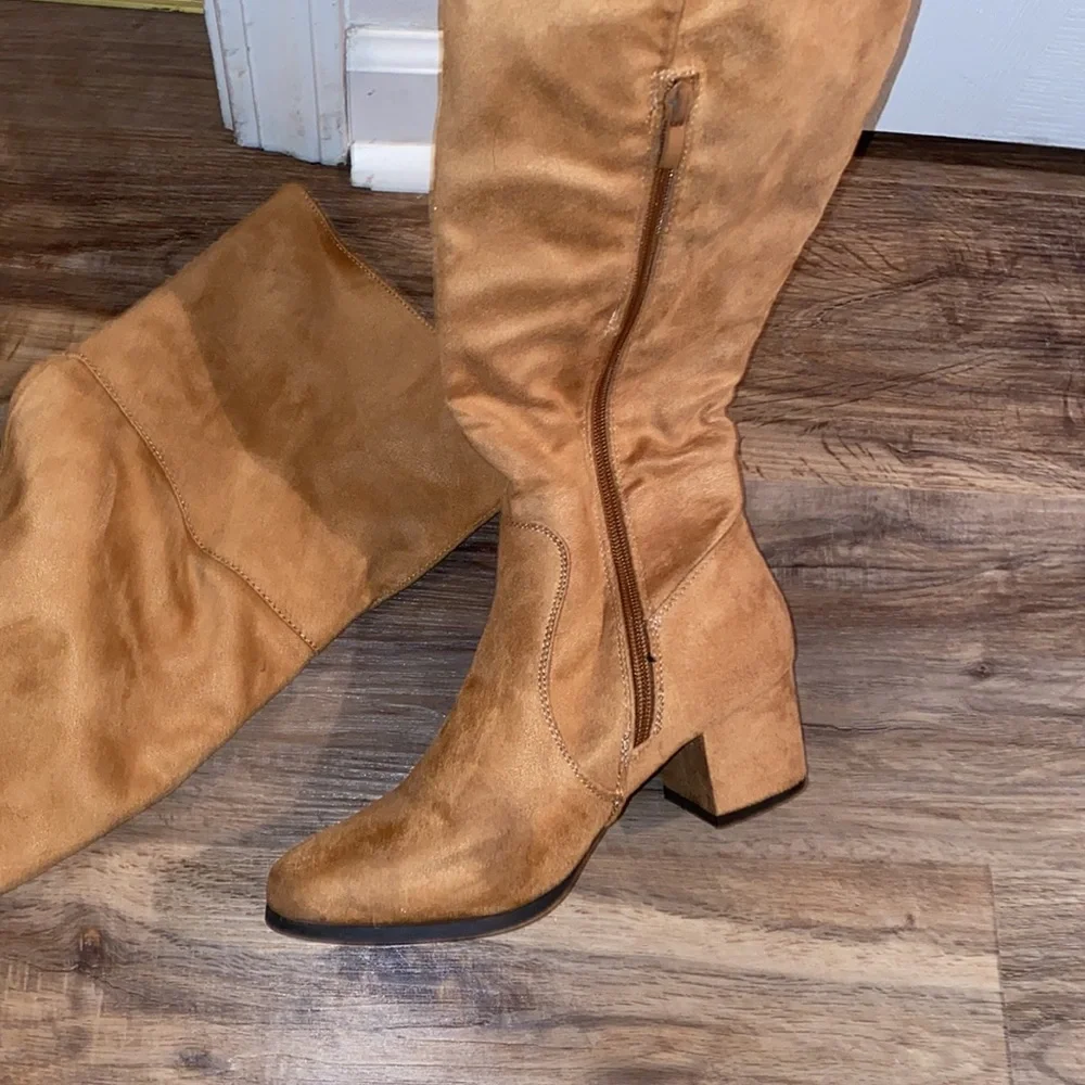 Over the Knee Boots in Camel color